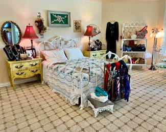 BEAUTIFUL MASTER WITH HANDBAGS, CLOTHING, COSTUME JEWELRY.  