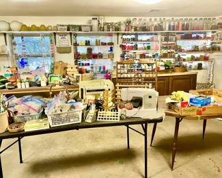 LARGE CRAFT ROOM WITH BEADS, SEWING, CROCHET, ETC.