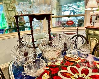 WONDERFUL FOSTORIA "COLONY" SWIRL GLASS.  REMINDS ME OF THE WATER OUTSIDE.