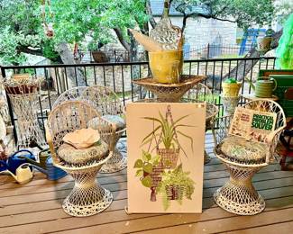 LOVELY VINTAGE FURNITURE ON THE WRAP-AROUND PORCH.