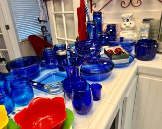 COBALT CORNING WARE.