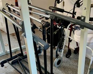 PARALLEL BARS FOR LEARNING TO WALK AGAIN.  PHYSICAL THERAPY.  CLOTHES RACKS.