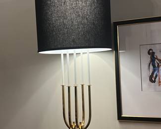 Brass and marble lamp