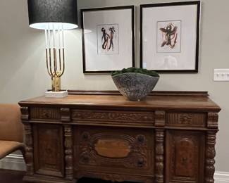 Hunt club sideboard is 66 inches long 39 inches high 21 inches deep