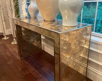 Mirrored console 50 inches long 20 inches deep 32 inches tall