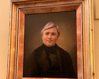 ANTIQUE OIL ON CANVAS PORTRAIT 