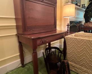 WONDERFUL ANTIQUE WALNUT POST MASTER STYLE DESK