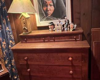 GREAT 6 DRAWER ANTIQUE WALNUT DRESSER