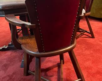 WONDERFUL ROMWEBER LEATHER BACKED ARMCHAIR WITH HORSEHEAD MOTIF