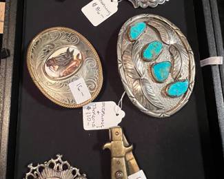 Belt Buckles including Sterling with Turquoise