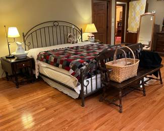 King size iron bed with Sleep Number adjustable mattress