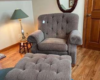 ETHAN ALLEN CHAIR AND OTTOMAN