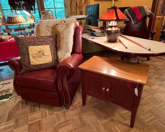 La-Z-Boy recliner and two door cabinet