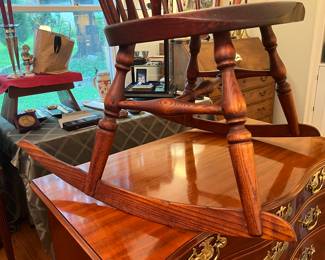 CUSTOM MADE WINDSOR ROCKER BY J. BROWN OF LINCOLNVILLE, MAINE