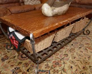 Set of wood and metal tables