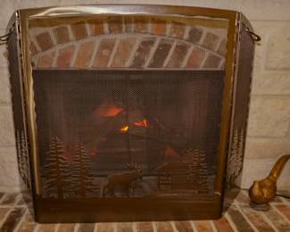 Alaskan scene fireplace screen