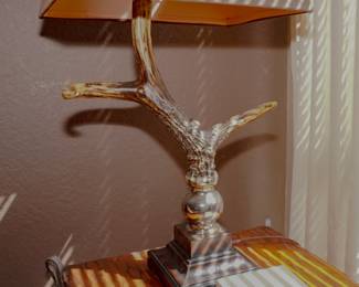 Pair of faux antler lamps