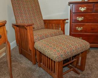Mission style chair and ottoman