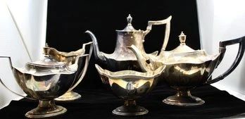 GORHAM MONOGRAMMED SILVERPLATED TEA SET