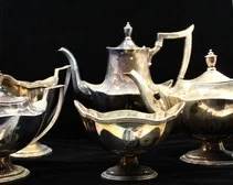 GORHAM MONOGRAMMED SILVERPLATED TEA SET