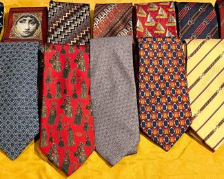 Hermes ties and a Fornasetti