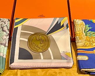 Many more Hermes scarves for sale than those shown