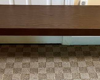 One of two long benches - priced separately.  Reinforced so they can be used for seating as well as for display.