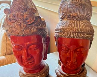 Large, Italian ceramic heads