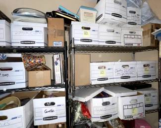 Boxes of goodies to go through!! Household, Candles, Kitchen, have fun viewing!! 