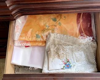 Hand Sewn Vintage Linens- Applique, Hand-Sewn, Crossstitch, Needlepoint, French Lace, Asian Silk