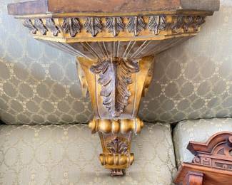 Ornate Gilded Shelf with Carving 