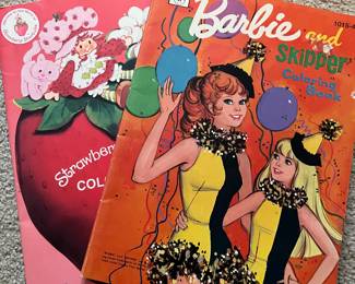 1973 Barbie/Skipper coloring book
1981 Strawberry Shortcake coloring book