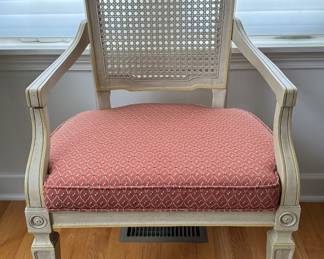 Set of 6 Cane Back Chairs with Upholstered Seats . 18.5" Seat Height. Photo 1 of 4.