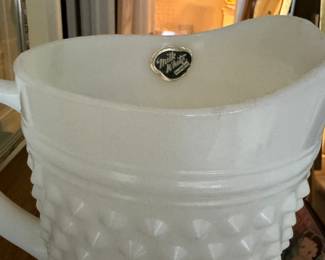 Vintage Milk Glass Hobnob Milk White Pitcher. Photo 2 of 2.