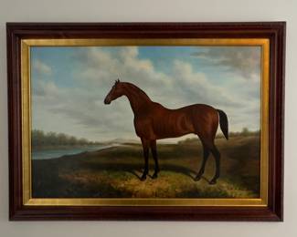 Untitled Equestrian Oil on Canvas.