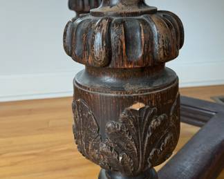 Vintage Hand-Carved Jacobean Refractory Dining Table. Photo 5 of 5.