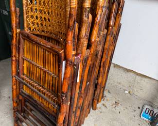 Set of 8 Folding Rattan Chairs with Cane Back Seat Backs. Photo 2 of 2.