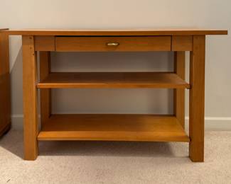 Crate & Barrel Oak Console. Measures 48" W x 16" D x 29" H. Photo 1 of 2.