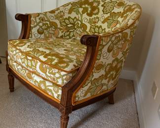 Pair of Mid-Century Upholstered Tub-Style Arm Chairs. Each Measures 27" W x 28" D. Photo 2 of 4.
