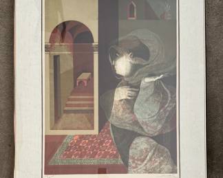 "Renaixent 1 - 1V," Suite of 4 Lithographs by Sunol Alvar Signed By Artist. Edition 78/185. Each Measures 21.25" x 29" Inside Mat; 30" x 38.5" Including Frame. Photo 1 of 8.