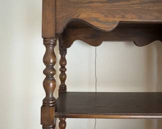 Vintage Wood Bookcase / Etagere. Measures 30" x 14" x 80" H. Photo 2 of 2.