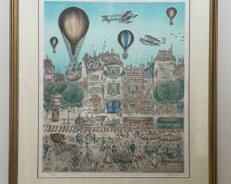 "Gare D'Avignon. Edition 33/350. Signed By Artist Claudine. Photo 1 of 2.