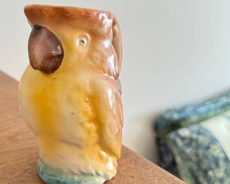 Vintage 1930s Small Parrot Pitcher - Czechoslovakia. Photo 1 of 2.