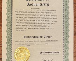 Salvador Dali, "Return of Ulysses," Artists Proof. Signed By Artist. Photo 4 of 4.