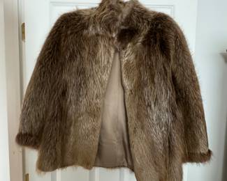Short Long Hair Beaver Jacket Size S.
