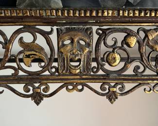 Iron Scroll "Lyric" Style Console with Marble Top. Photo 2 of 5.