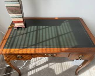 Tooled Leather Top Writing Desk. Photo 2 of 3.