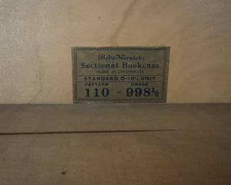Vintage Globe-Wernicke Sectional Bookcase. Pattern 110 Grade 998 1/2. Photo 2 of 2.