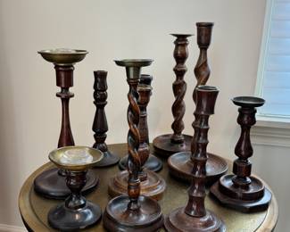 Antique Barley Twist Candle Holders.