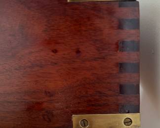 Ralph Lauren Style Tray Table Bar Table with Brass Trim. Photo 3 of 3.